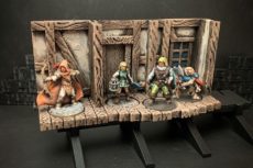 Tavern scenery for miniature storage and display